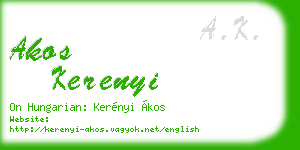 akos kerenyi business card