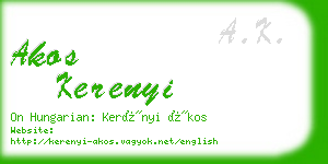 akos kerenyi business card